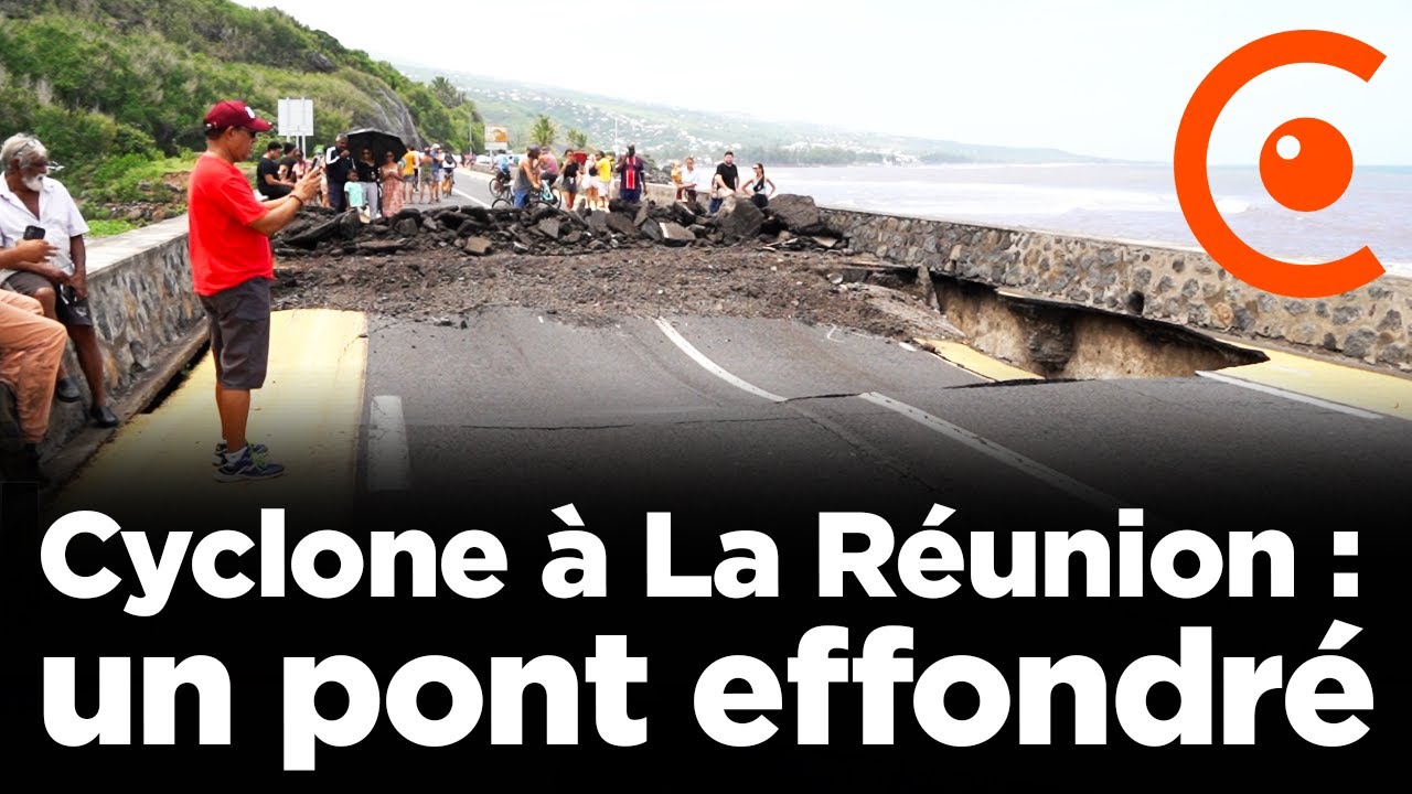 Cyclone Garance : un pont effondré à La Réunion, la route inutilisable - 01/02/2025