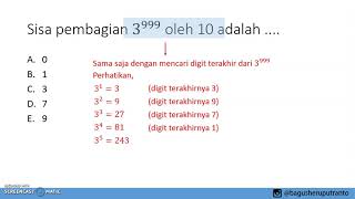 drillsoal Matdas 1 Menentukan Digit Terakhir Dari 3 Pangkat 999