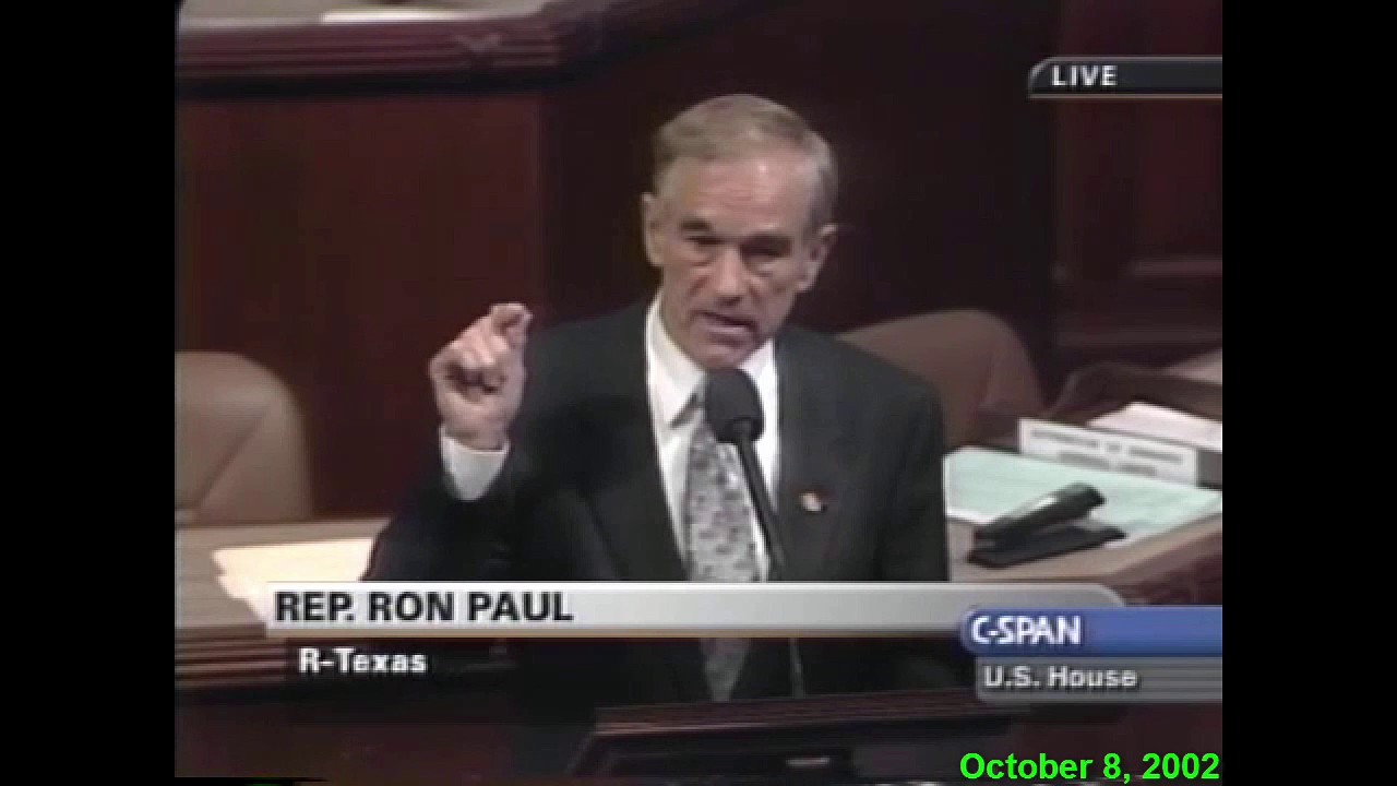Ron Paul's 2002 speech warning against War in Iraq