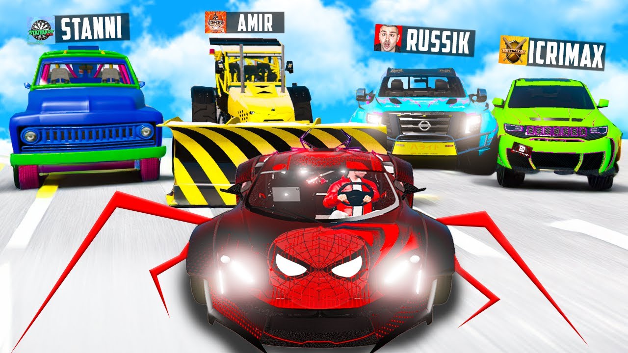 ich JAGE 5 YOUTUBER mit SPIDERMAN AUTO in GTA 5!