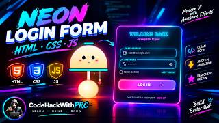 Cute Night Lamp NEON Login Form 🔥 | HTML CSS JavaScript #html #css #javascript Guide
