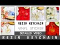  how to make resin keychain with acrylic sheet  vinyl sticker  resin art basic for beginners 