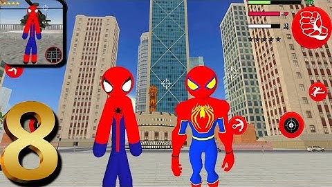 Amazing Spiderman Stickman Rope Hero Gangster City Crime  #8 Android Gameplay