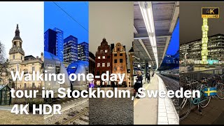 Walking one-day tour in Stockholm, Sweeden 🇸🇪 [4K HDR] Guidad promenadstur i Stockholm, Sverige