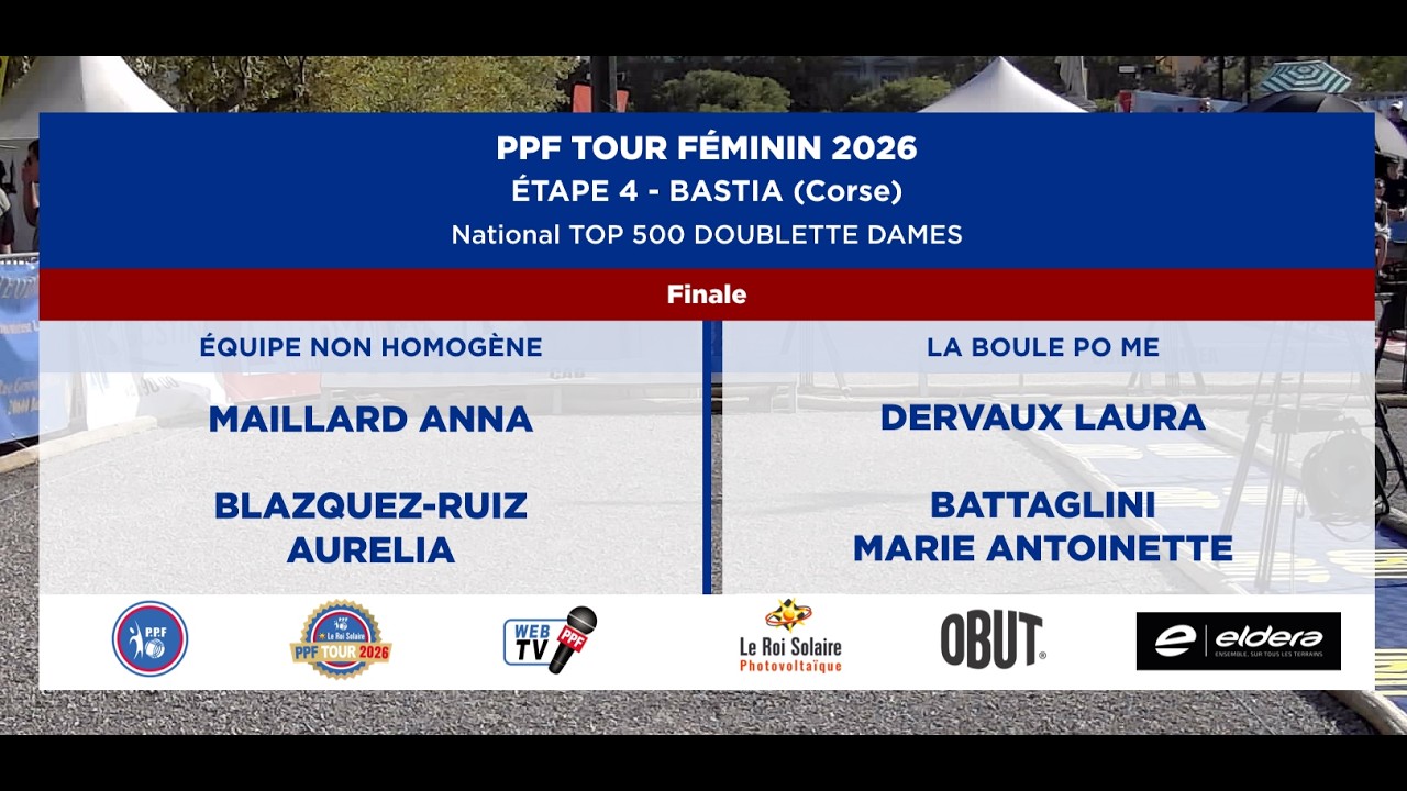 Miniature : PPF TOUR FÉMININ 2026 - Étape 4 - BASTIA - Finale - MAILLARD vs DERVAUX.