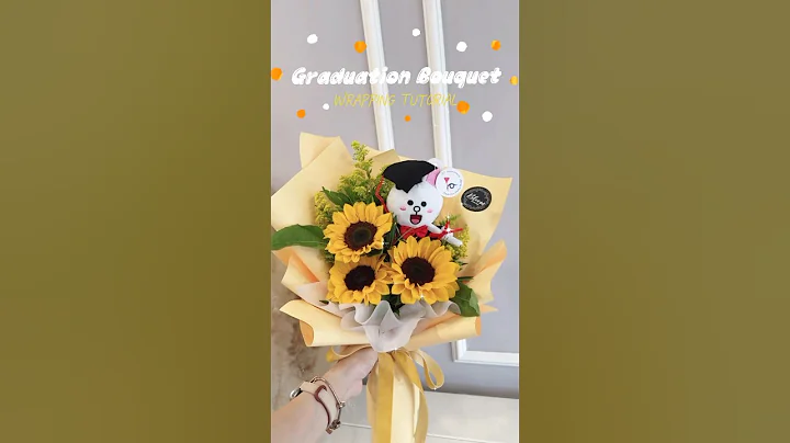 How to make a graduation bouquet | Graduation Bouquet Wrapping Tutorial | 花束包装 | 花藝教學