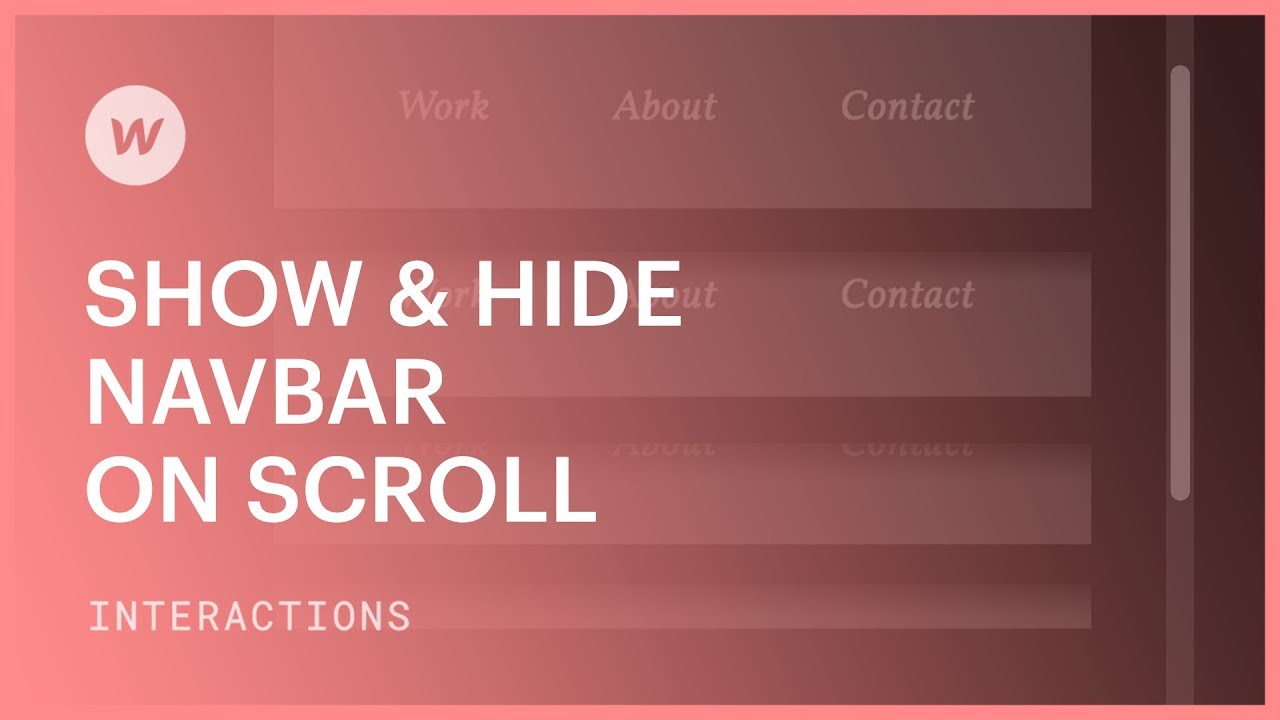 Show & Hide Navbar on Scroll - Webflow interactions and animations tutorial  - YouTube