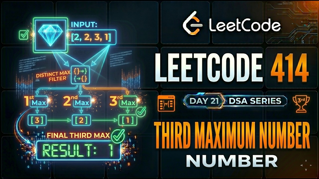 オーダー分≫≫≫ LEE様 LeetCode 414: Third Maximum Number | DSA Series Day 21 - YouTube