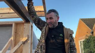 Day 5 of a garden room build, solo. 1 man, very little tools and a lot of hand nailing
