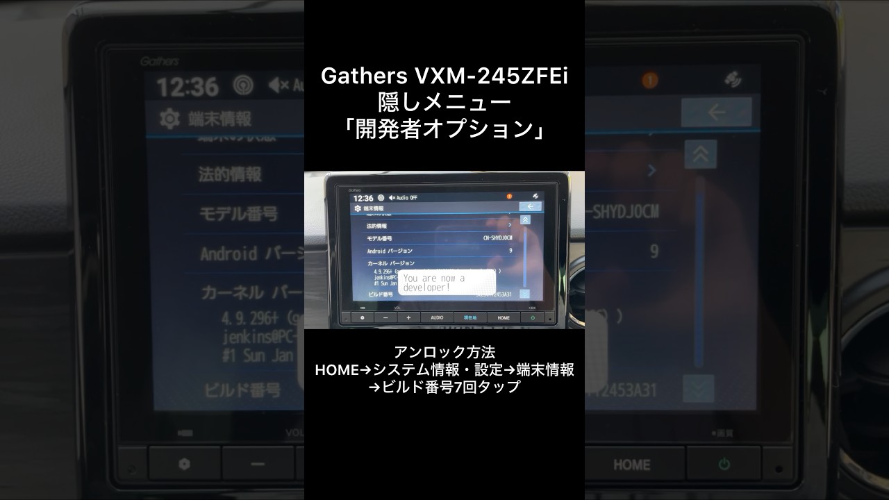 隠しメニュー】ホンダ 8インチGathersナビ VXM-245ZFEi 開発者 