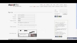 How to sign in a new account in DepositFIles