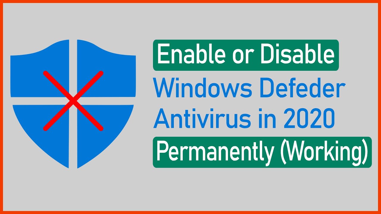 How to Disable or Enable Windows Defender in Windows 10 in 2020 - YouTube