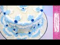 Something Blue...And you can eat it too! Lambeth style one tier wedding cake.