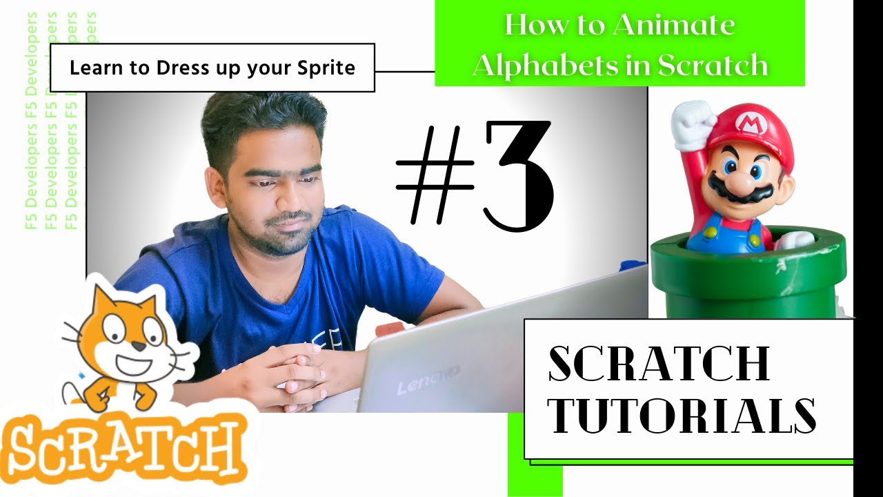 Scratch Tutorial #3 | How to Animate Your Name in Scratch | Coding | F5 ...
