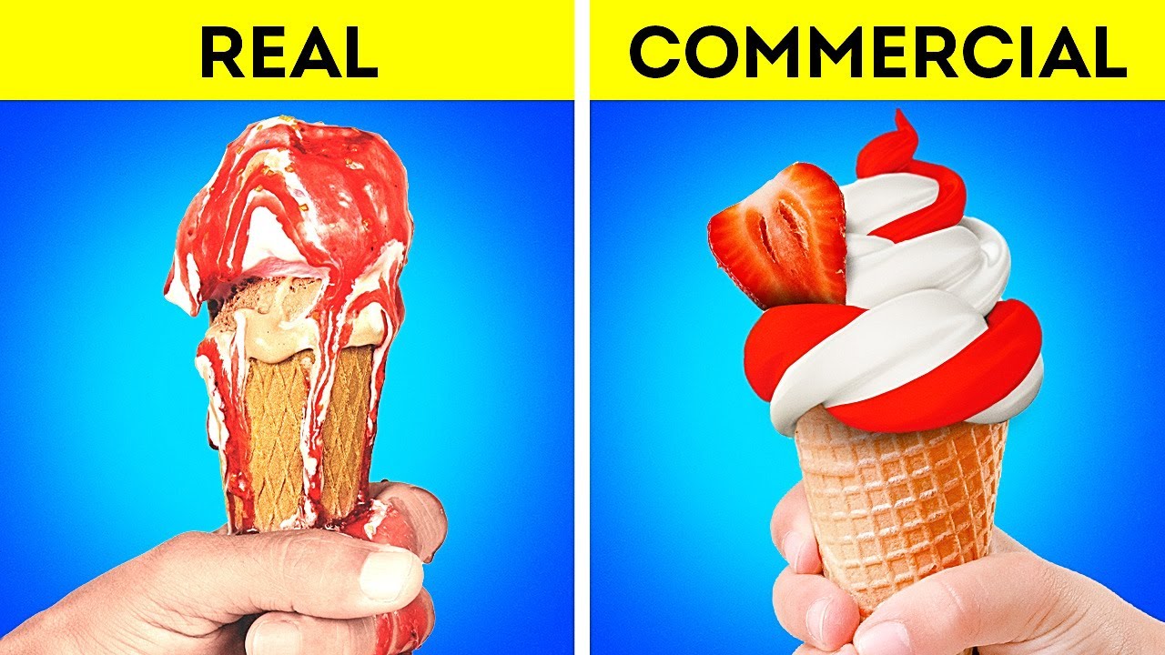 COMMERCIALS vs REAL LIFE || Food Commercial Tricks and Photo Hacks