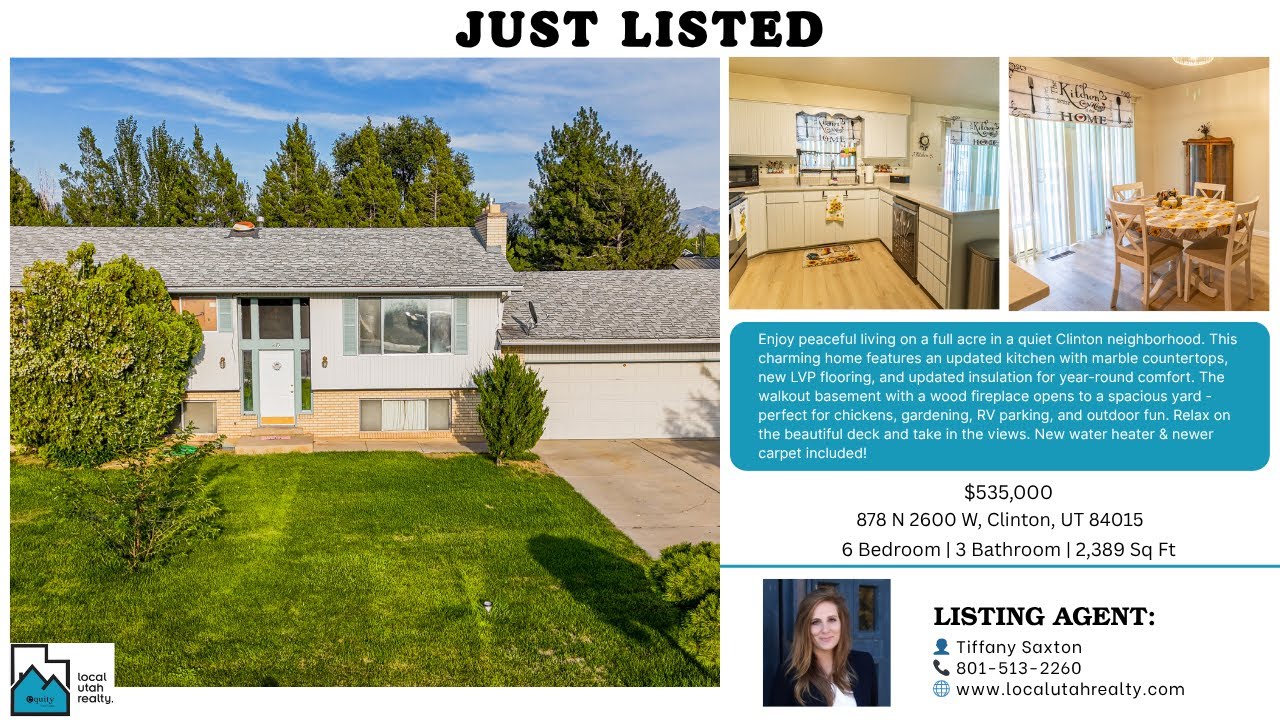 JUST LISTED | Home Tour 🏡 | 📍878 N 2600 W, Clinton, UT 84015