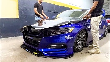 Wrapping Hood & Trunk at Watson Custom Wraps on the Honda Accord 2018-2020