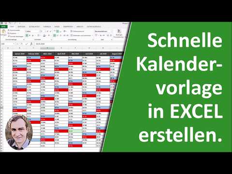 Schnelle Kalendervorlage in Excel erstellen.