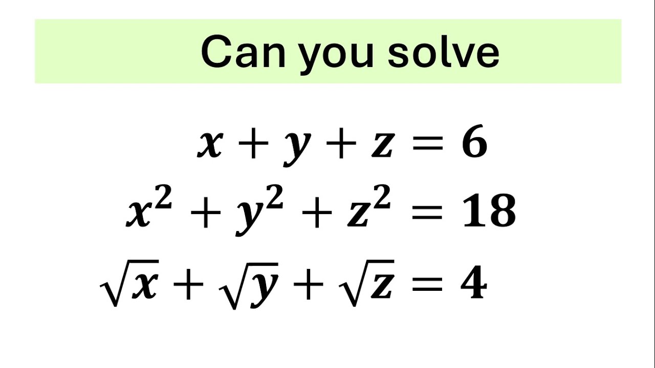 Удивительная система уравнений — сможете ли вы ее решить?