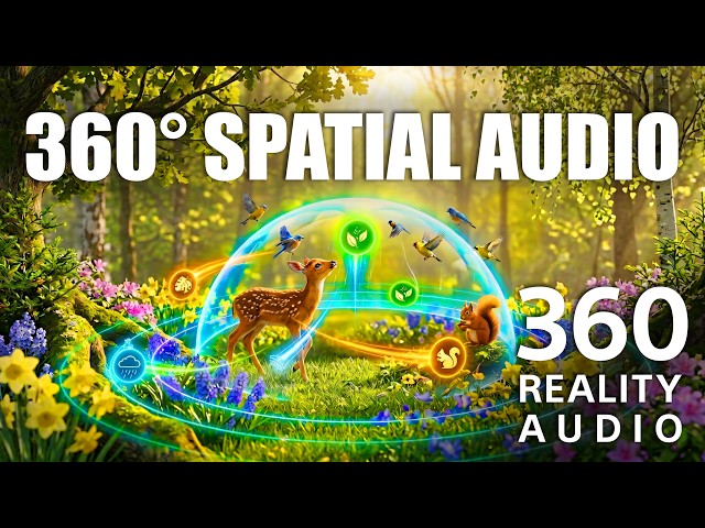 Spring Forest Ambience 🌿🐦 | 360° Spatial Audio (Birds, Bees