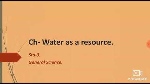 Class -3, Water as a resource.