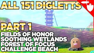 All Diglett Locations P1 - Isle of Armor Pokemon Sword and Shield DLC
