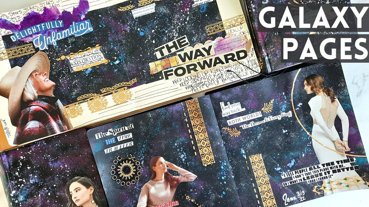 Making Galaxy Art Journal Pages | Painting, Collaging, Chatting, and Just Having Fun With it