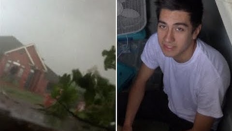Oklahoma teenagers film tornado from inside a storm shelter