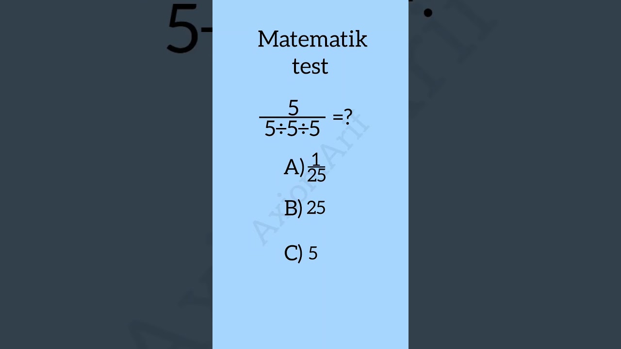 Qiziqarli matematik test || siz buni bilasizmi?!