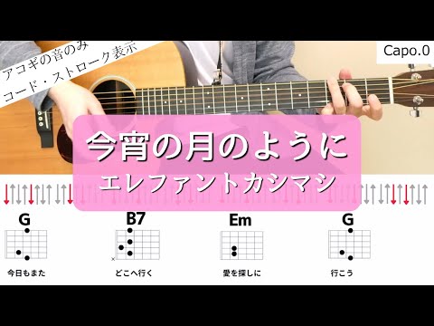 【ギターコードとストローク】今宵の月のように／エレファントカシマシ【アコギの弾き方】