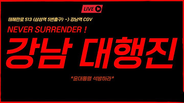 [실시간] 주말 강남을 뒤흔들 대행진ㅣ재판속개하라!ㅣ삼성역 5출 - 강남역 CGV 인근