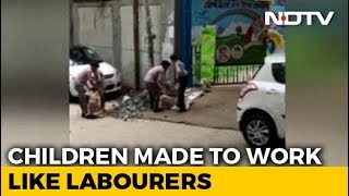 Students Of Delhi Municipal School Seen On Video Working As Labourers