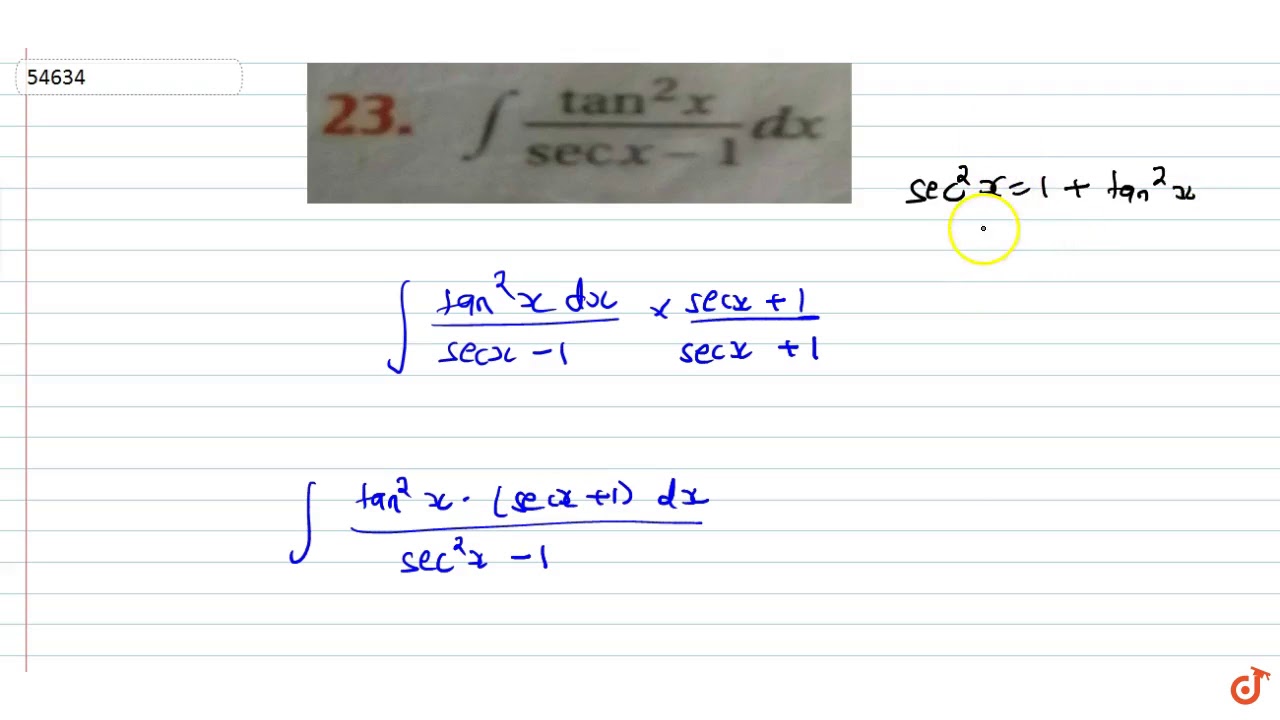 Int Tan 2x Secx 1 Dx Youtube Int Tan 2x Secx 1 Dx Youtube