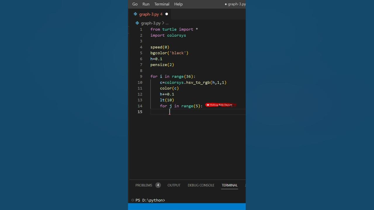 Python Turtle graphics| Simple and easy python turtle graphics #shorts ...