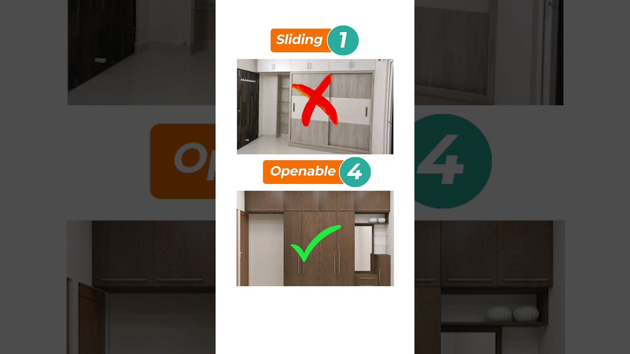 Which WARDROBE is Best? Openable or Sliding Wardrobe #wardrobe #ytshorts #shorts