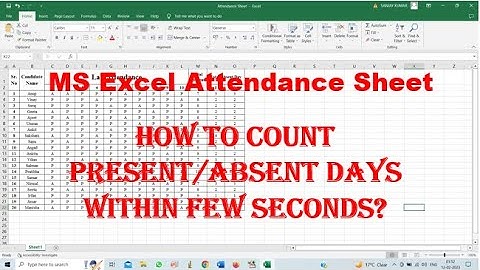 Make Attendance Sheet in MS Excel | Short keys | How to count Present/Absent days in Excel sheet?