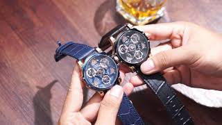 Minifocus Men’s Genuine Leather Luxury Watch