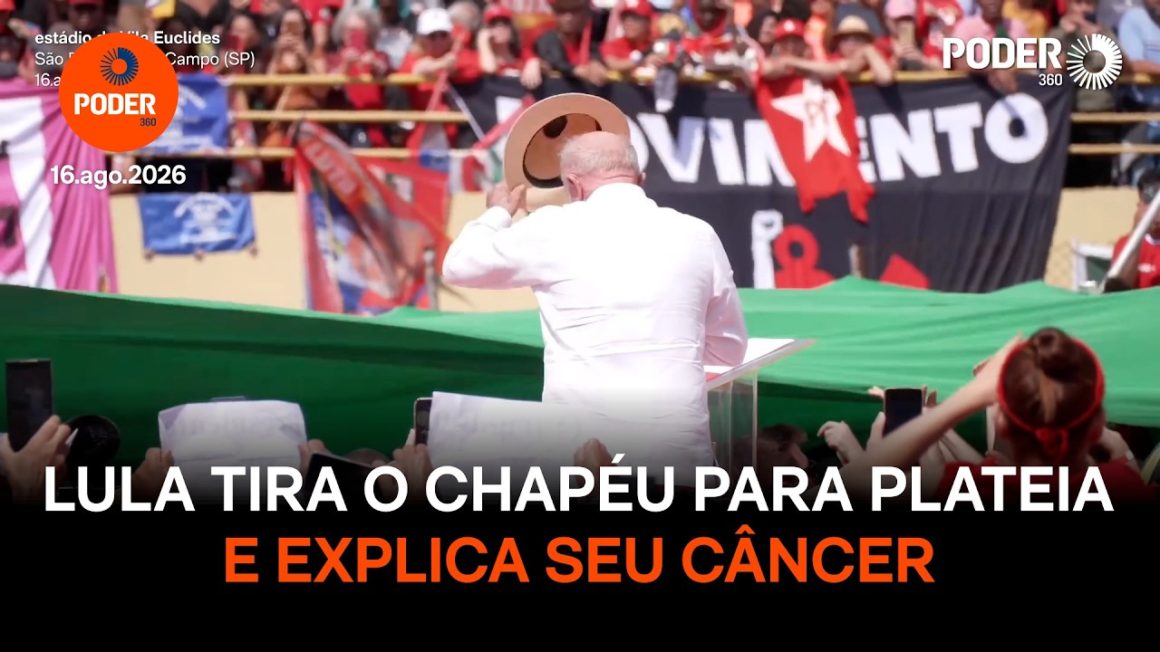Lula tira o chapéu para plateia e explica seu câncer