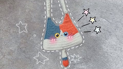 HƯỚNG DẪN MÓC TÚI MÈO LEN NHUNG ĐŨA  - Velvet Yarn Kitty Bag Crochet Tutorial - Nhe Huynh Handmade