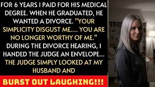 I paid for his medical degree for 6 years, then he divorced me—until the judge opened my envelope