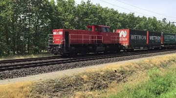 Wetron Shuttle Intermodal Train With Diesel Locomotive 6464 DB Cargo at Blerick the Netherlands👍👍👍👍🚂