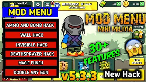 DA2 Mini Militia v5.3.3 Latest Update Mod Menu Hack | MM Patcher | Unlimited Ammo, Nitro, Bomb, etc