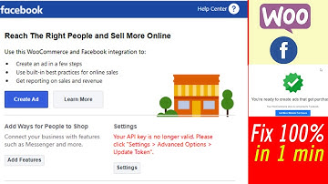 Your API Key is no longer valid. Please click "Settings Advanced Options Update Token