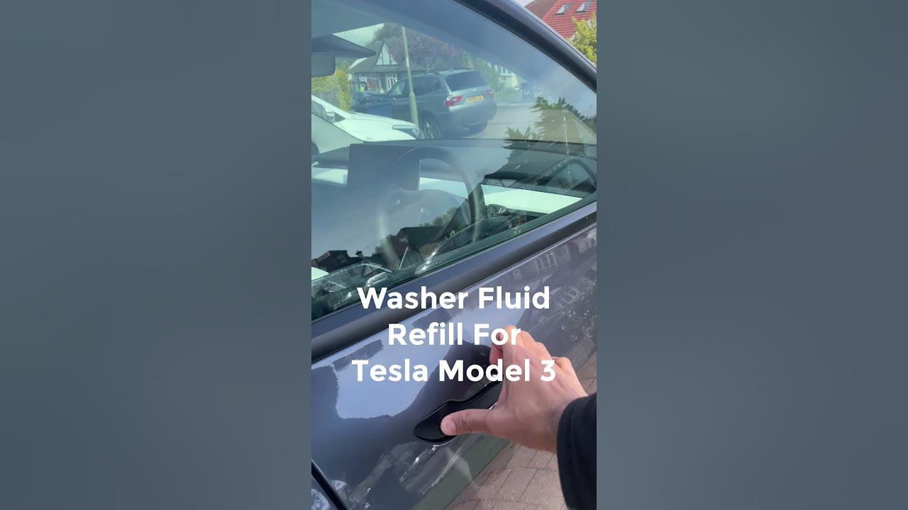 How to Add Washer Fluid to Tesla Model 3  Tesla Guide Shorts #shorts #tesla  