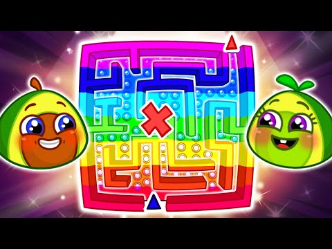 🤩Avocado Plays Giant Inflatable Maze🌈 Learning Colors and Directions ⬅️➡️|| by Pit & Penny Stories🥑💖