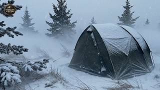 Gentle Snowstorm Tent Camping ❄️ Soft Wind Sounds for Deep Sleep and Relaxation Tonight