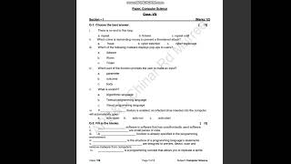 Computer Science Sample Paper Past Paper for Class 8 APSACS Class VIII   Final Term