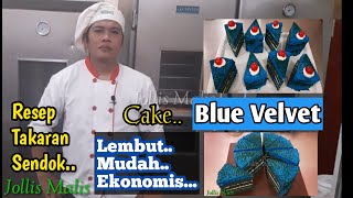Cake Blue Velvet | resep nya ekonomis & cara membuatnya mudah hasilnya lembut..