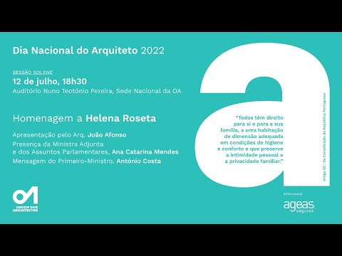 Dia Nacional do Arquiteto 2022 | Homenagem a Helena Roseta