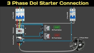 3 Phase Dol Starter Connection Diagram | Direct Online Motor Starter | Dol Starter Connection |
